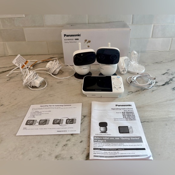 Panasonic Long Range Baby Monitor w/ Two Color Video Monitors, KX-HN1032, In Box - Picture 2 of 4